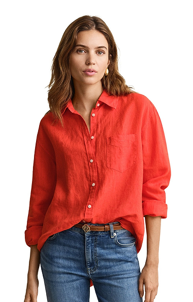 Ladies Gant Relaxed Fit Linen Shirt