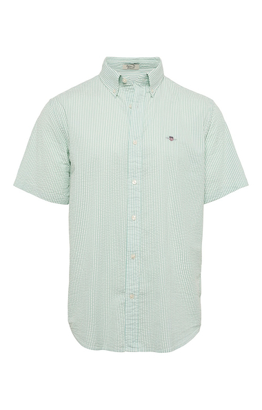 Men's Gant Regular Seersucker Striped Short Sleeve Shirt