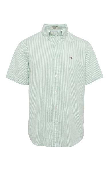 Men's Gant Regular Seersucker Striped Short Sleeve Shirt
