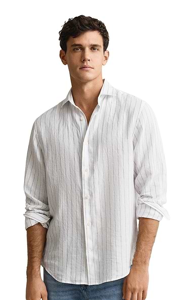 Men's Gant Regular Linen Striped Shirt