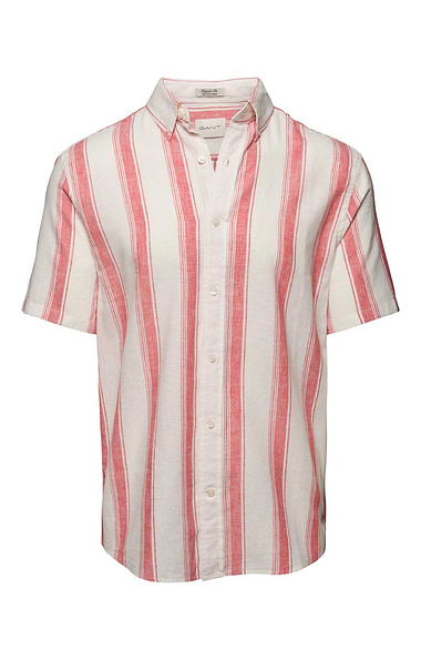 Men’s Gant Cotton Linen Stripe Short Sleeve Shirt
