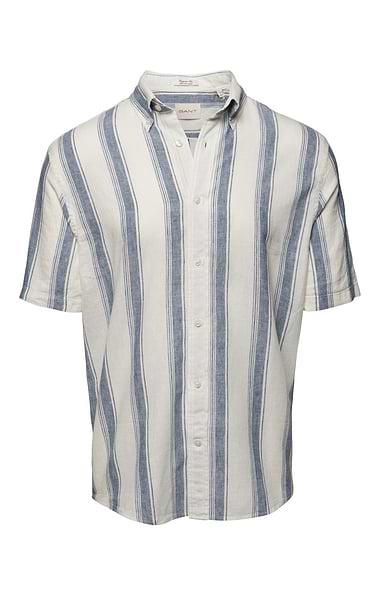 Men’s Gant Cotton Linen Stripe Short Sleeve Shirt