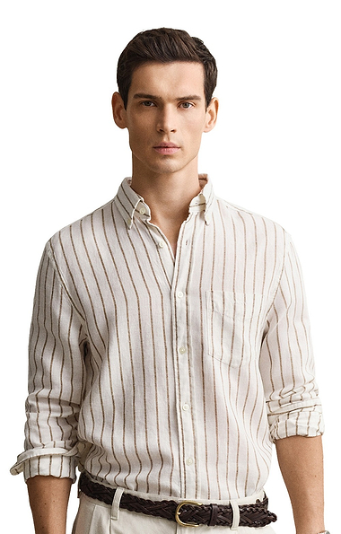 Men's Gant Regular Linen Viscose Striped Shirt