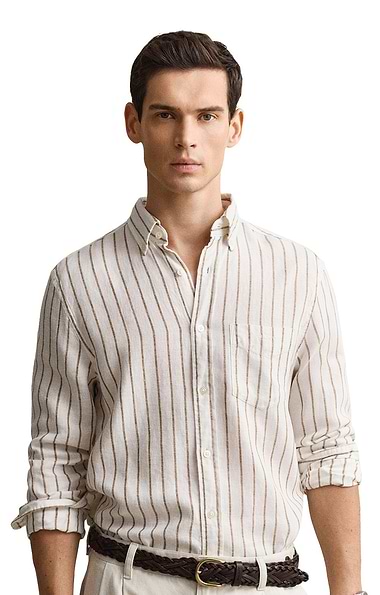 Men's Gant Regular Linen Viscose Striped Shirt