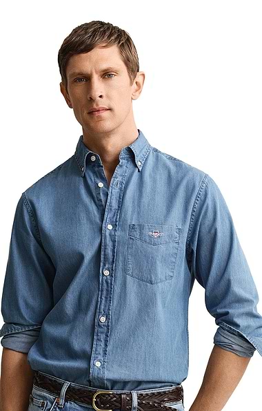 Men's Gant Regular Indigo Button Down Shirt