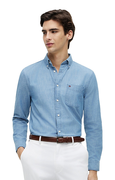Men's Tommy Hilfiger Regular Fit Chambray Pocket Shirt