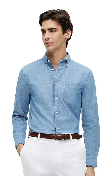Men's Tommy Hilfiger Regular Fit Chambray Pocket Shirt