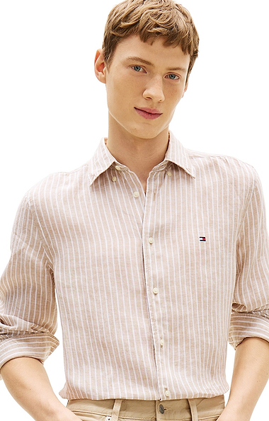 Men's Tommy Hilfiger Linen Bengal Stripe Regular Fit Shirt