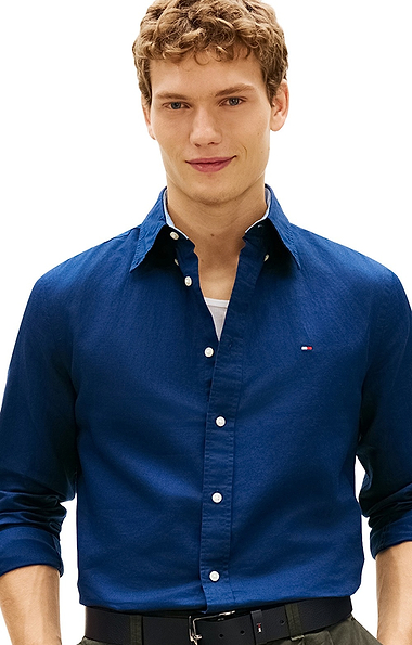 Men's Tommy Hilfiger Linen Blend Solid Button Down Regular Fit Shirt