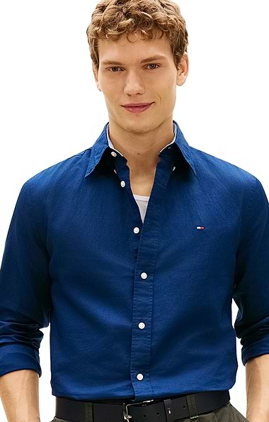 Men's Tommy Hilfiger Linen Blend Solid Button Down Regular Fit Shirt
