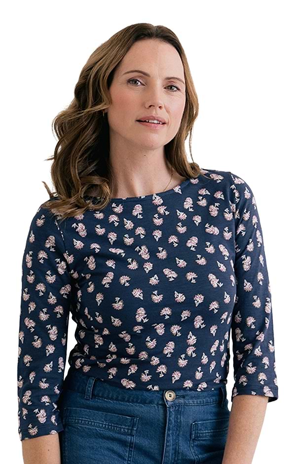 Ladies Lily & Me Monica Jersey 3/4 Sleeve Top