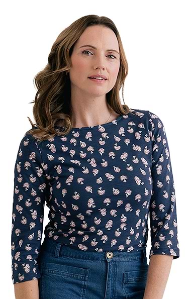 Ladies Lily & Me Monica Jersey 3/4 Sleeve Top