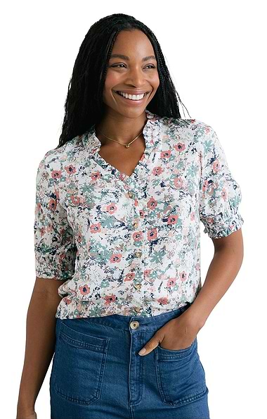 Ladies Lily & Me Wren Print Blouse