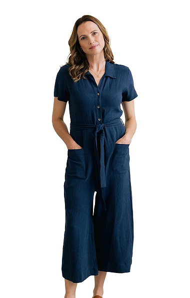 Ladies Lily & Me Josie Linen Rich Jumpsuit