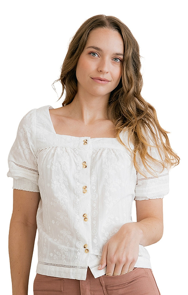 Ladies Lily & Me Poppy Embroidered Blouse
