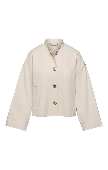 Ladies Cropped Trench Style Jacket