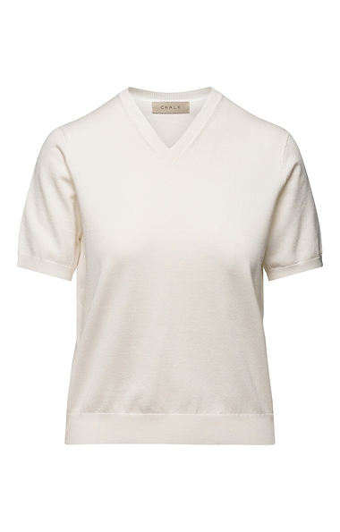 Ladies Lighweight V Neck Short Sleeve Jumper