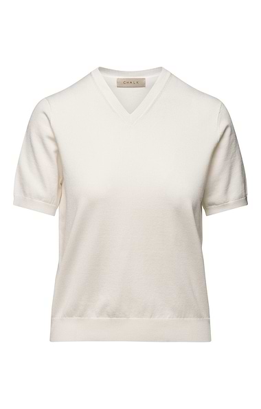 Ladies Lighweight V Neck Short Sleeve Jumper