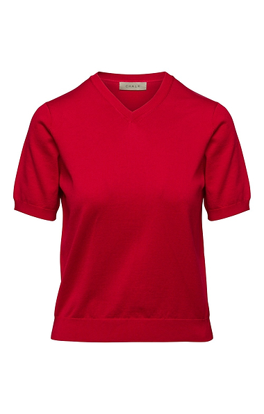 Ladies Lighweight V Neck Short Sleeve Jumper