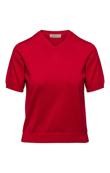 Ladies Lighweight V Neck Short Sleeve Jumper