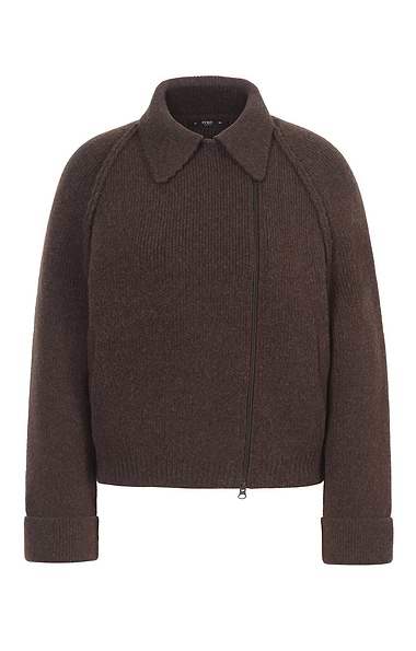 Ladies Pure New Wool Biker Cardigan