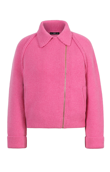 Ladies Pure New Wool Biker Cardigan