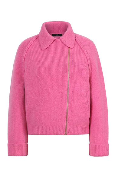 Ladies Pure New Wool Biker Cardigan