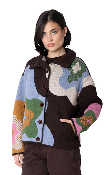 Ladies Wool Rich Chunky Cardigan