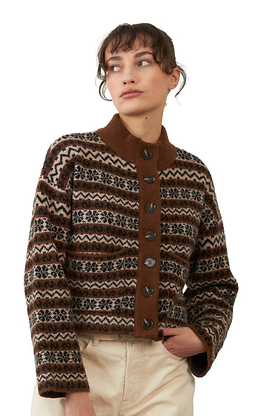 Ladies Orfeo Paris Fairisle Button Cardigan