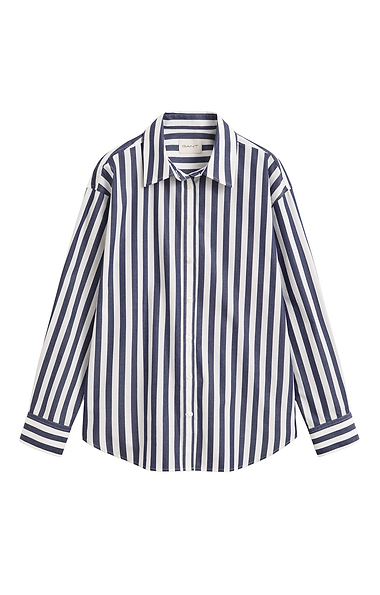 Ladies Gant Relaxed Large Striped Poplin Shirt