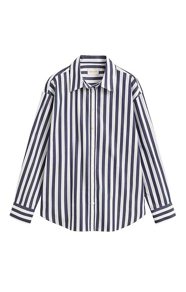 Ladies Gant Relaxed Large Striped Poplin Shirt