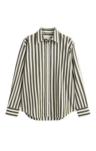 Ladies Gant Relaxed Large Striped Poplin Shirt