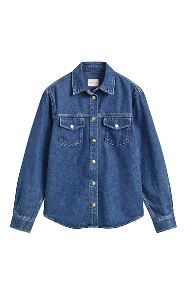 Ladies Gant Gold Button Denim Shirt