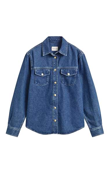 Ladies Gant Gold Button Denim Shirt