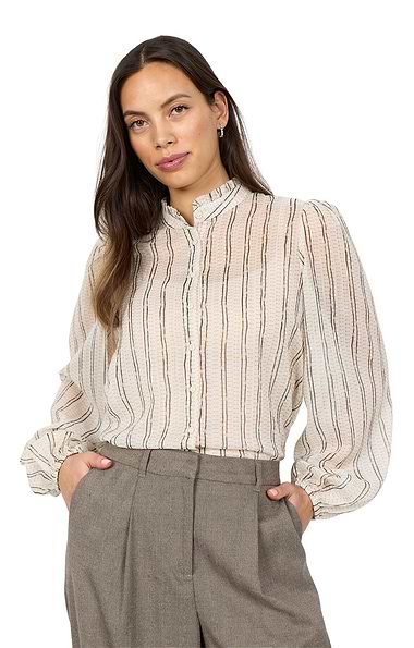 Ladies Chiffon Lurex Pinstripe Blouse