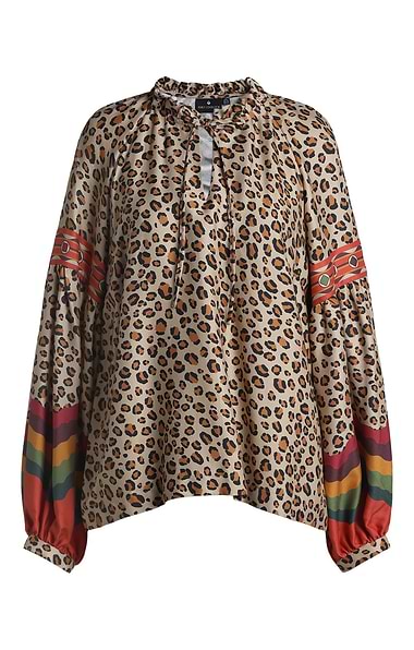 Ladies Emily Lovelock Emma Leopard print blouse
