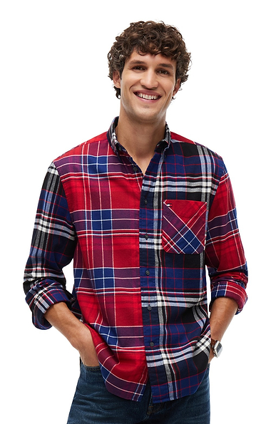 Men's Tommy Hilfiger Flannel Colour Block Shirt