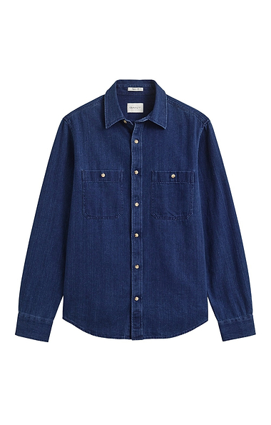 Men's Gant Regular Indigo Herringbone Shirt
