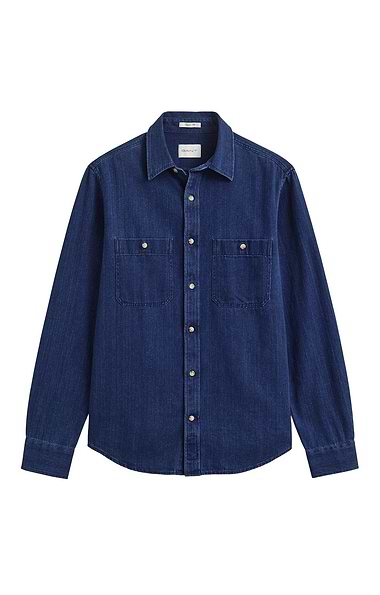 Men's Gant Regular Indigo Herringbone Shirt