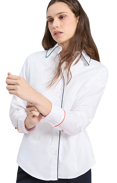 Ladies Vilagallo Cotton Contrast Trim Shirt