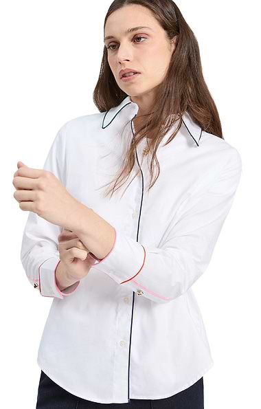 Ladies Vilagallo Cotton Contrast Trim Shirt