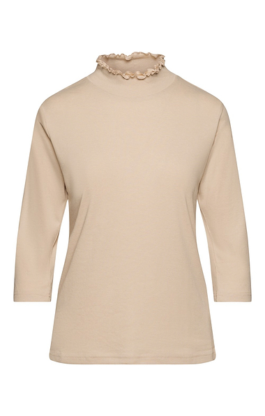 Ladies Frill Neck Cotton Jersey Top