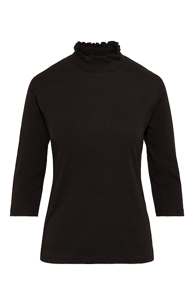 Ladies Frill Neck Cotton Jersey Top