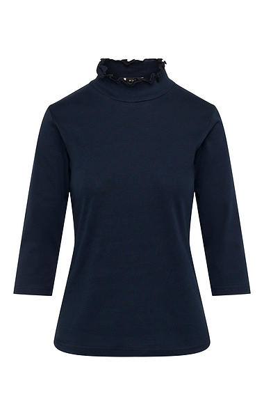 Ladies Frill Neck Cotton Jersey Top