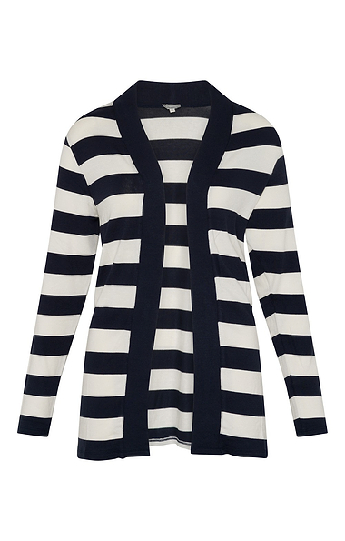 Ladies Stripe Edge To Edge Cardigan