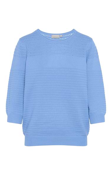 Ladies Textured Crew Neck Top