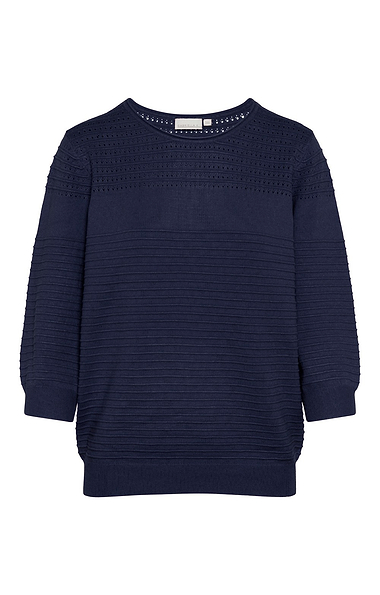 Ladies Textured Crew Neck Top