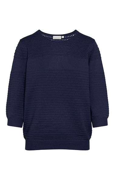 Ladies Textured Crew Neck Top