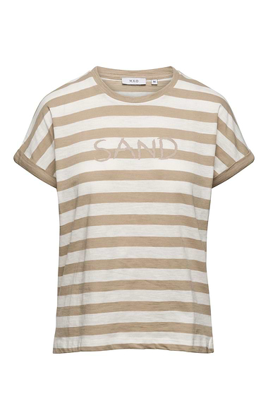 Ladies Stripe Slogan T-shirt