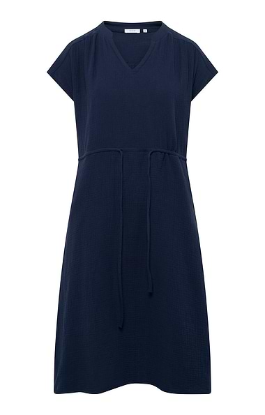 Ladies Cotton Tie Waist Midi Dress